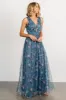 Kamila Tulle Maxi Dress | Blue Multi Floral sold by Baltic Born