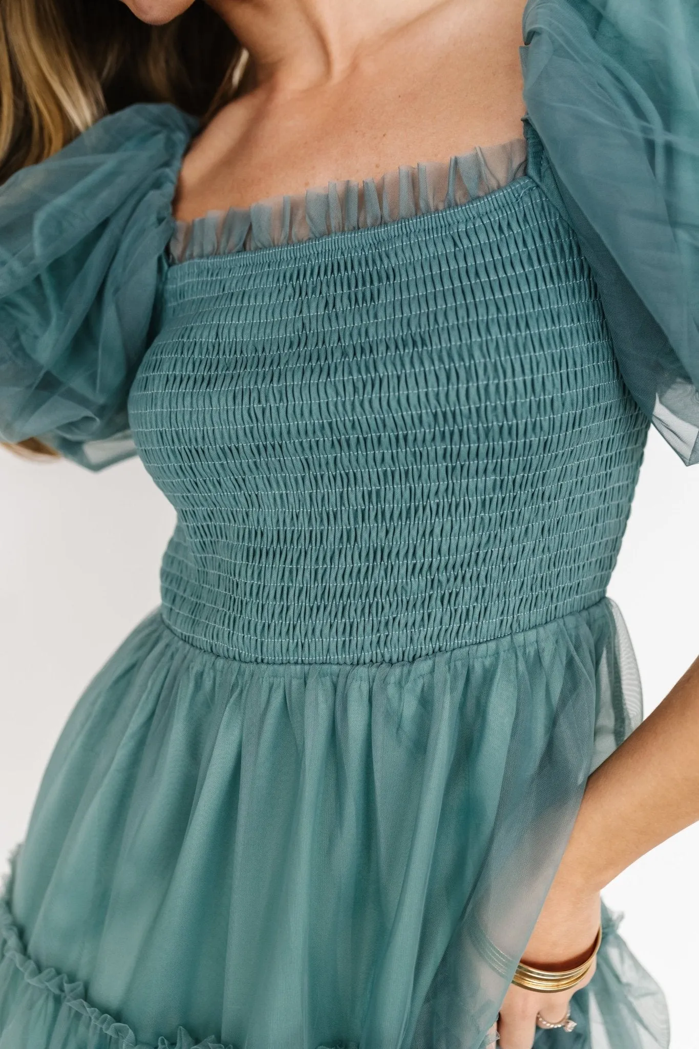 Liv Tulle Midi Dress | Eucalyptus sold by Baltic Born product image thumbnail 2