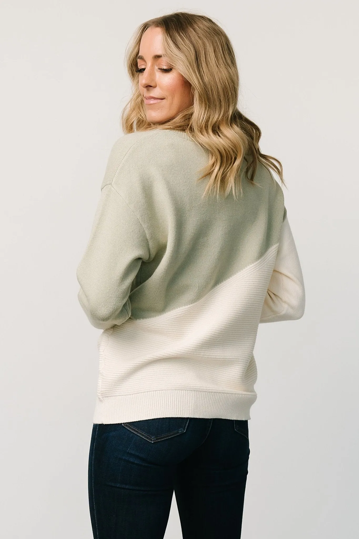 Emmy Sweater | Sage + Cream sold by Baltic Born product image thumbnail 4