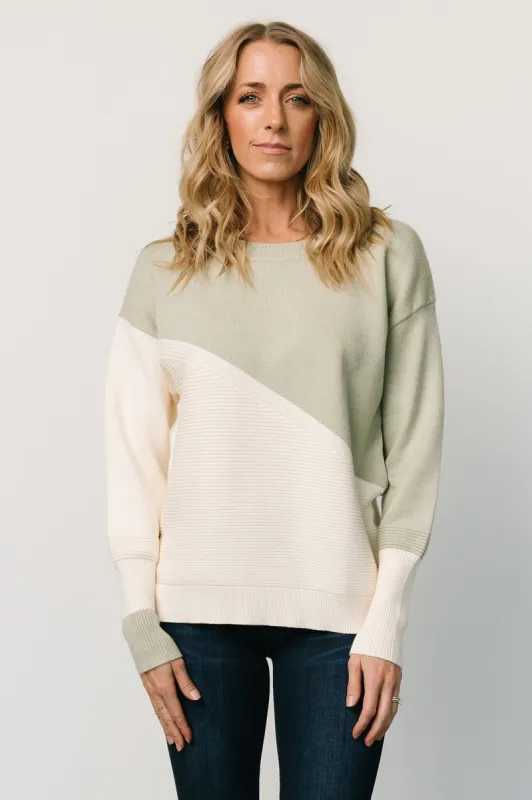 Emmy Sweater | Sage + Cream sold by Baltic Born
