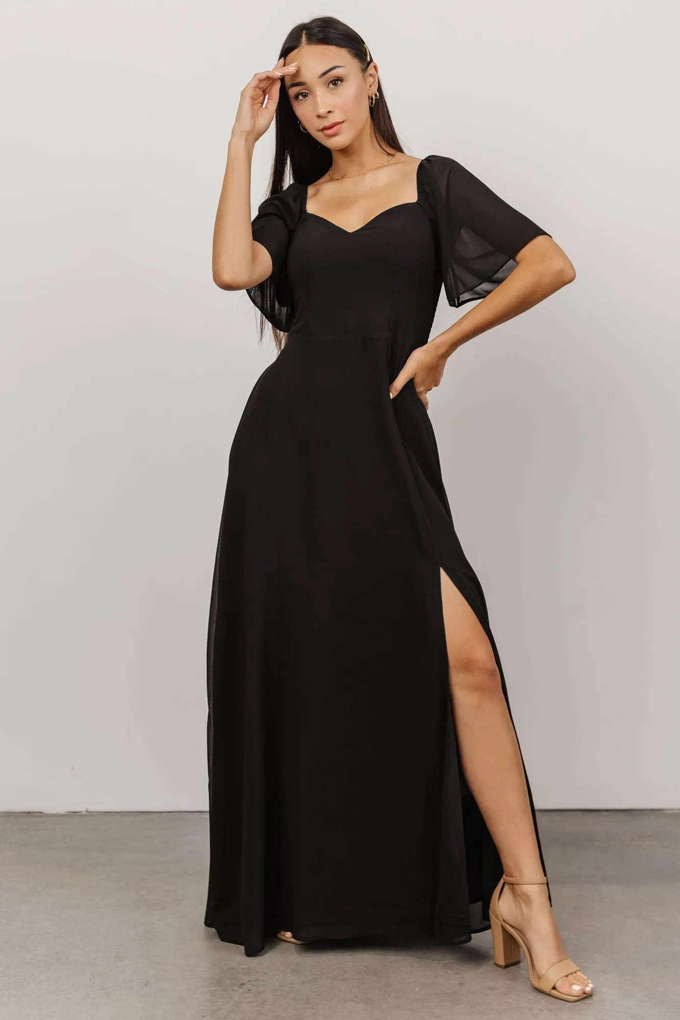 Sierra Sweetheart Maxi Dress | Black sold by Baltic Born
