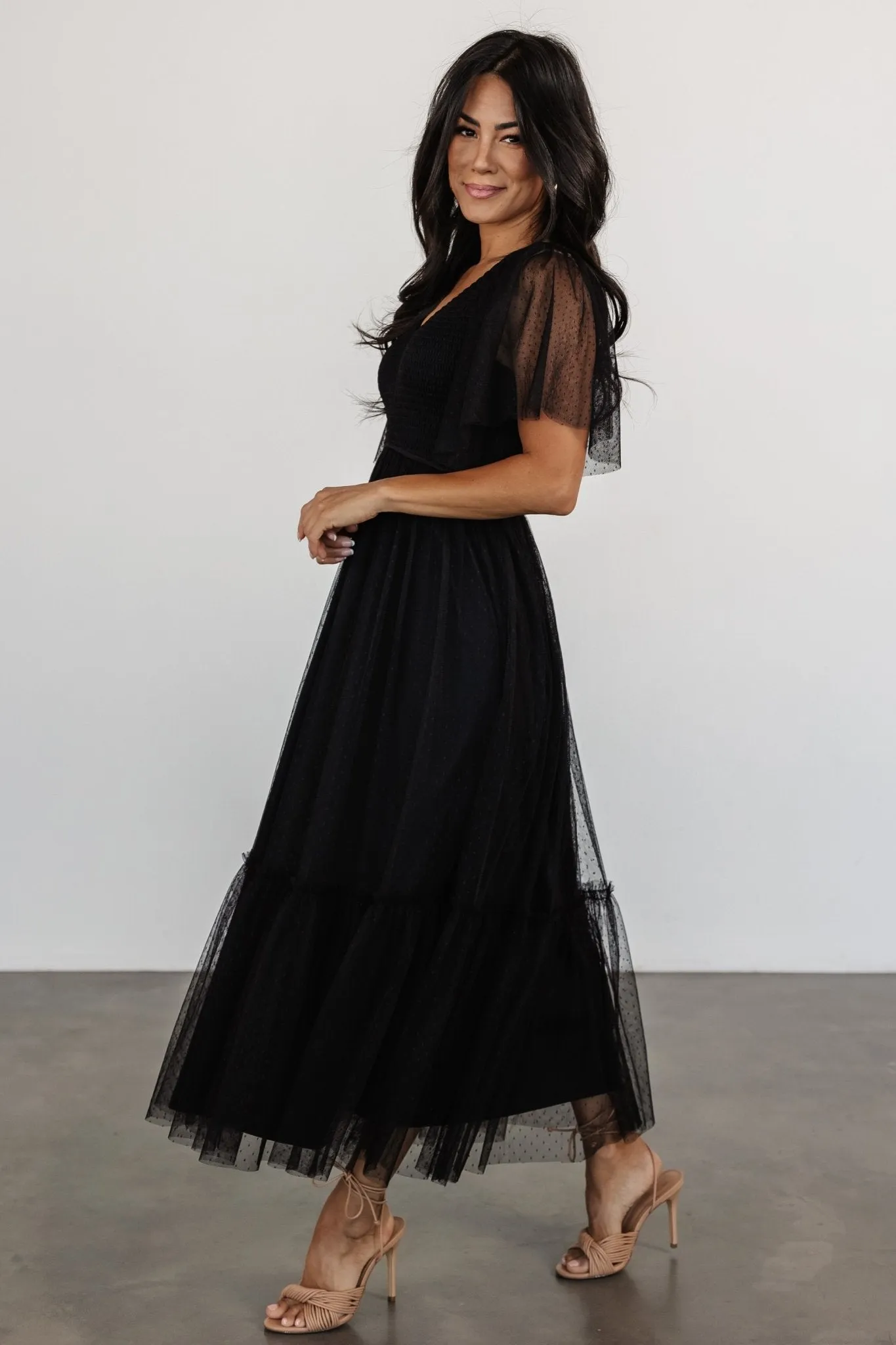 Martha Smocked Tulle Dress | Black sold by Baltic Born product image thumbnail 3