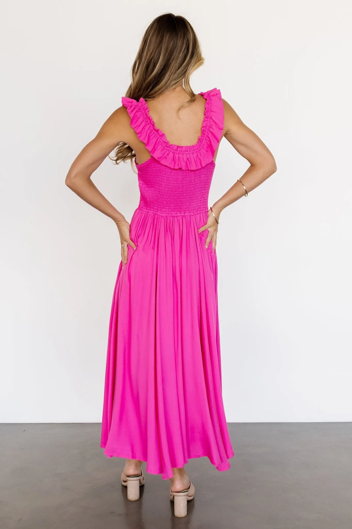 Laurel Smocked Maxi Dress | Hot Pink sold by Baltic Born product image thumbnail 2