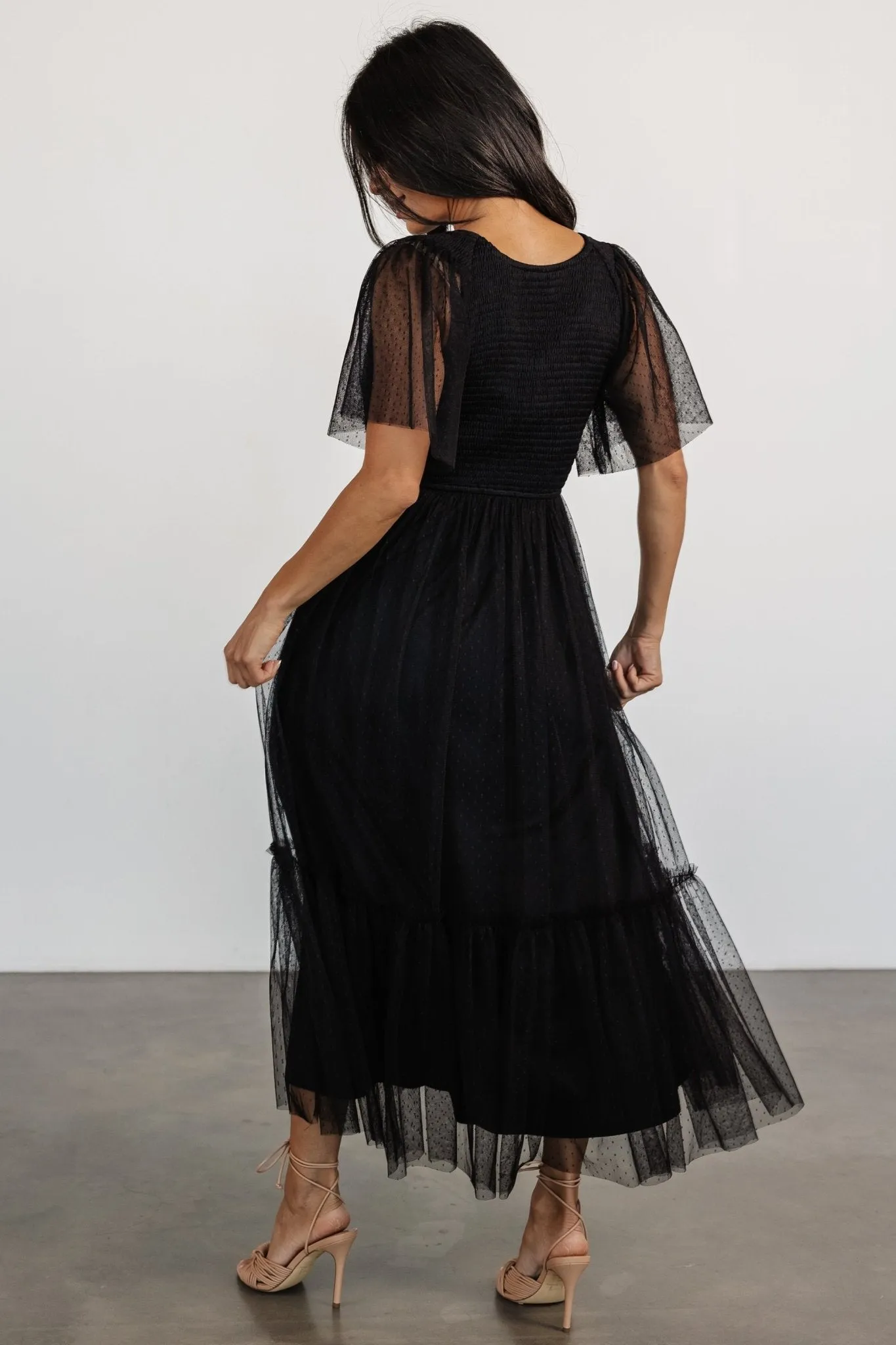 Martha Smocked Tulle Dress | Black sold by Baltic Born product image thumbnail 4