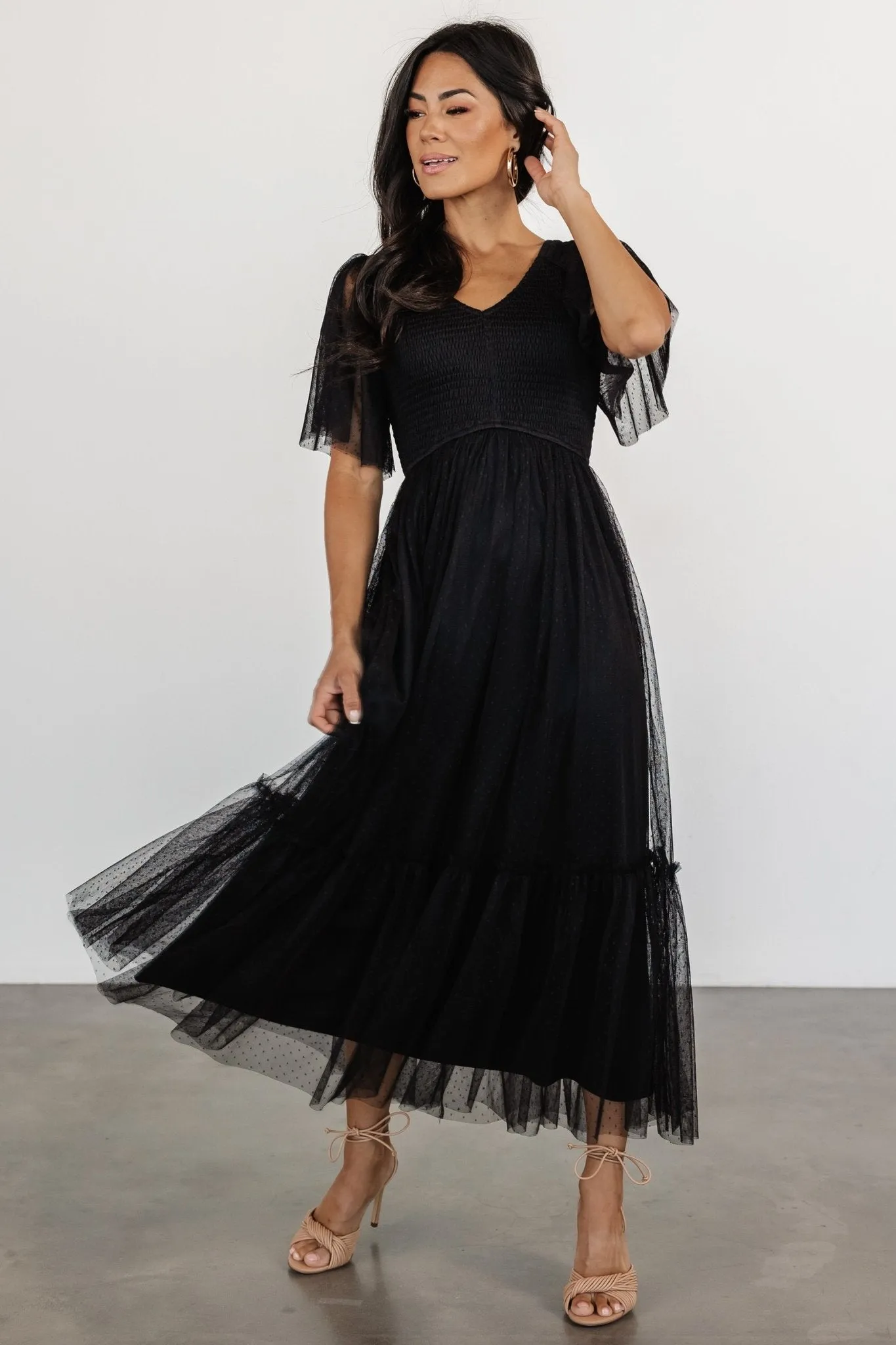 Martha Smocked Tulle Dress | Black sold by Baltic Born product image thumbnail 5