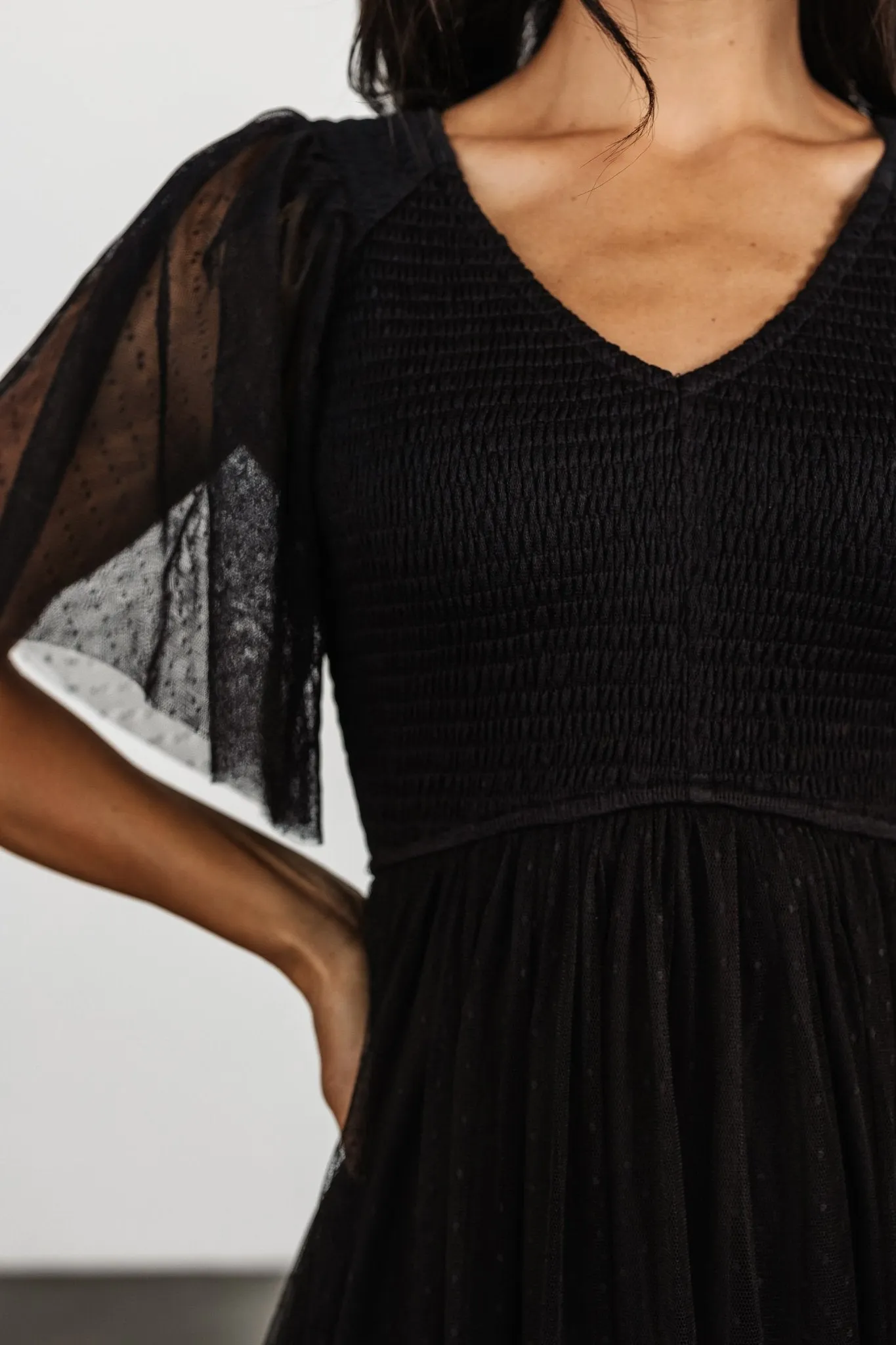 Martha Smocked Tulle Dress | Black sold by Baltic Born product image thumbnail 2