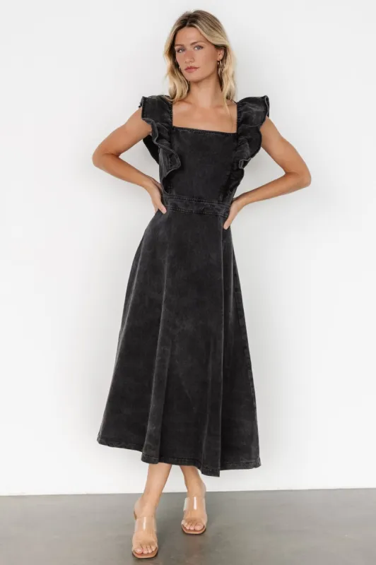 Phoenix Denim Dress | Black made by Flying Tomato