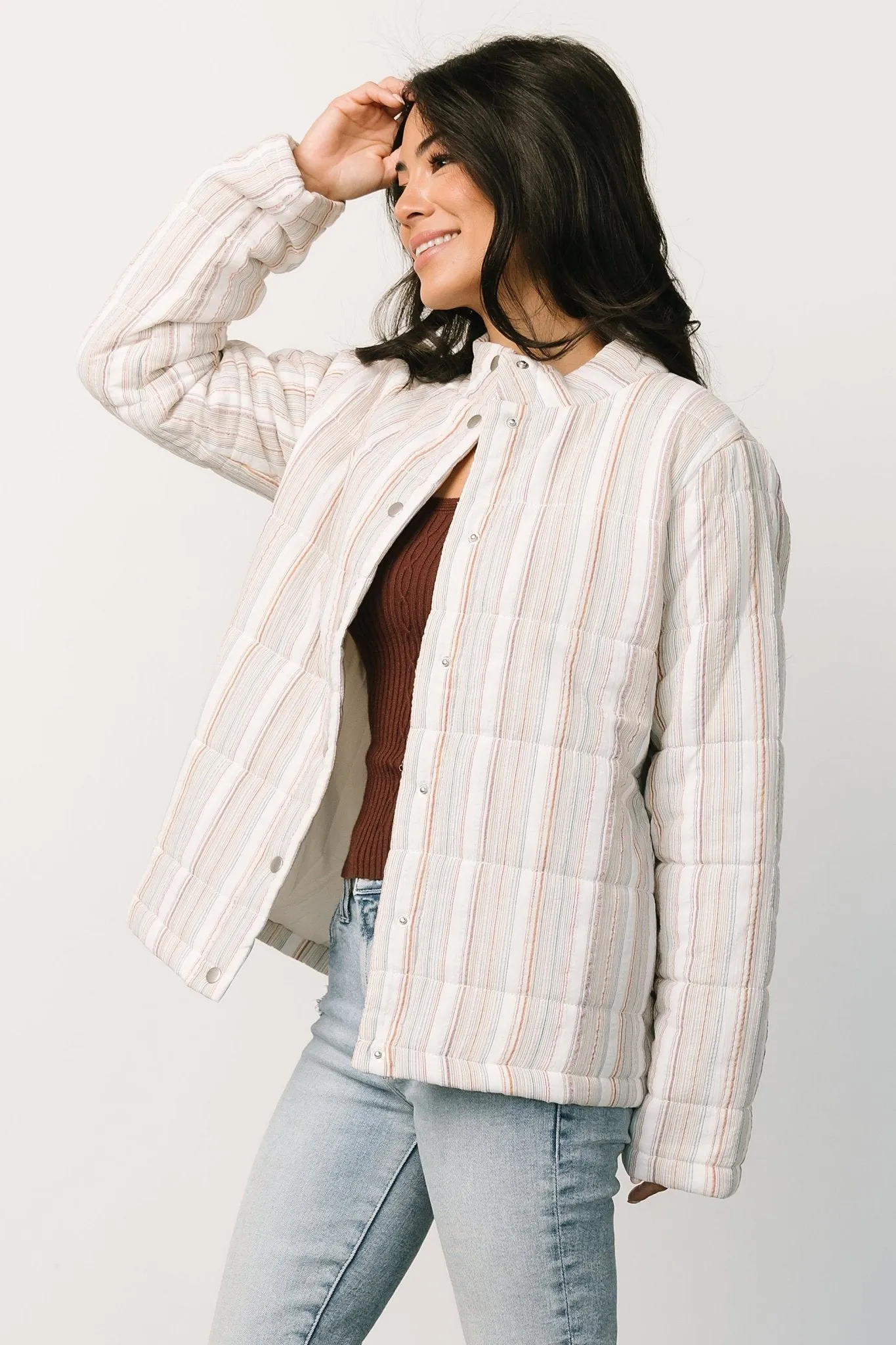 Carlton Quilted Jacket | Multi Stripe sold by Baltic Born product image thumbnail 4