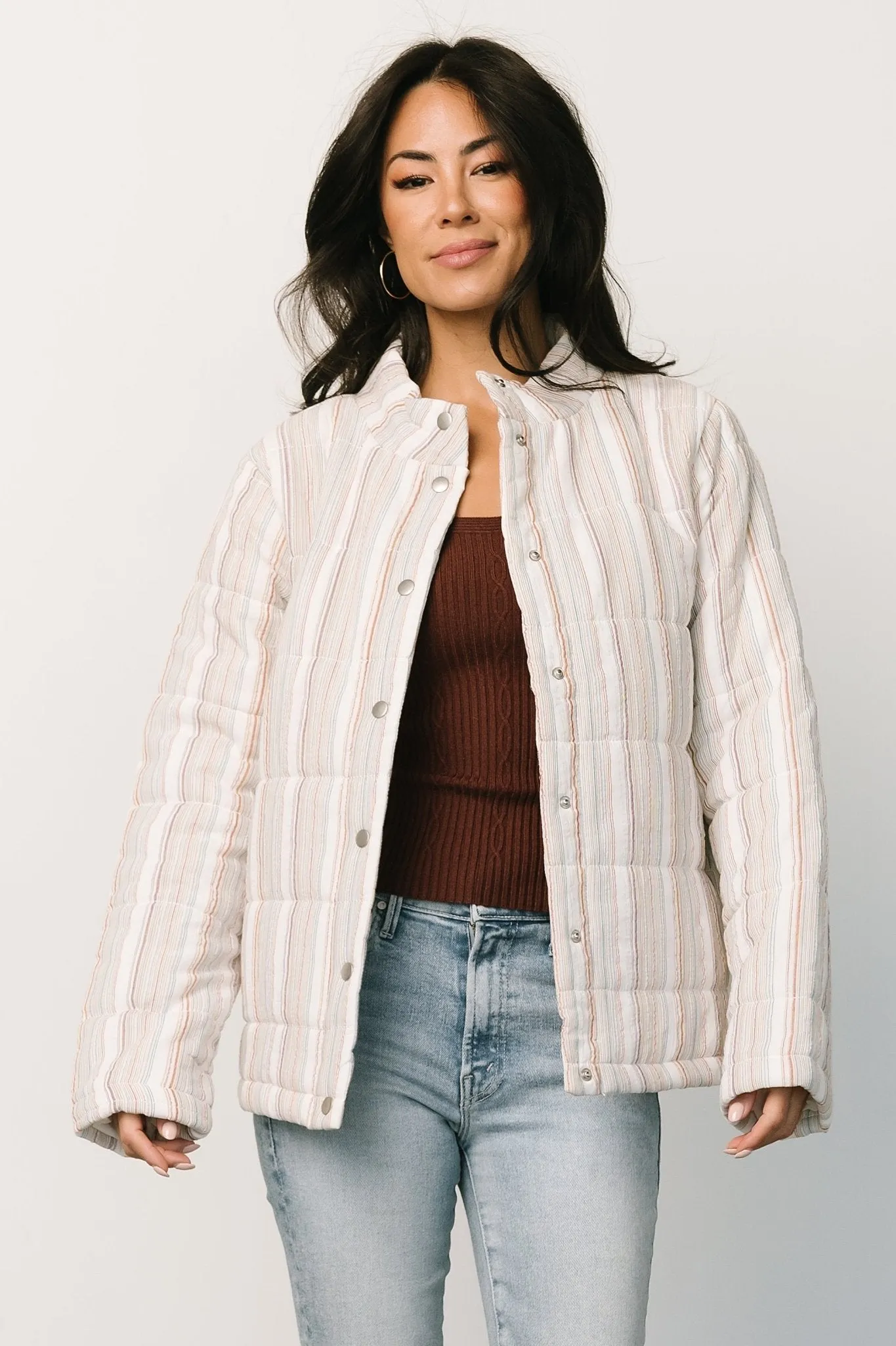 Carlton Quilted Jacket | Multi Stripe sold by Baltic Born