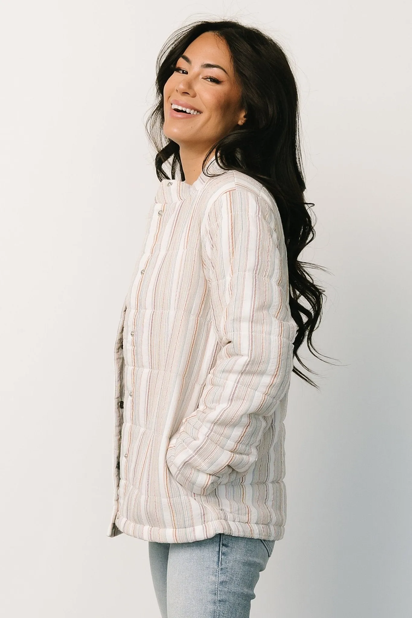 Carlton Quilted Jacket | Multi Stripe sold by Baltic Born product image thumbnail 2