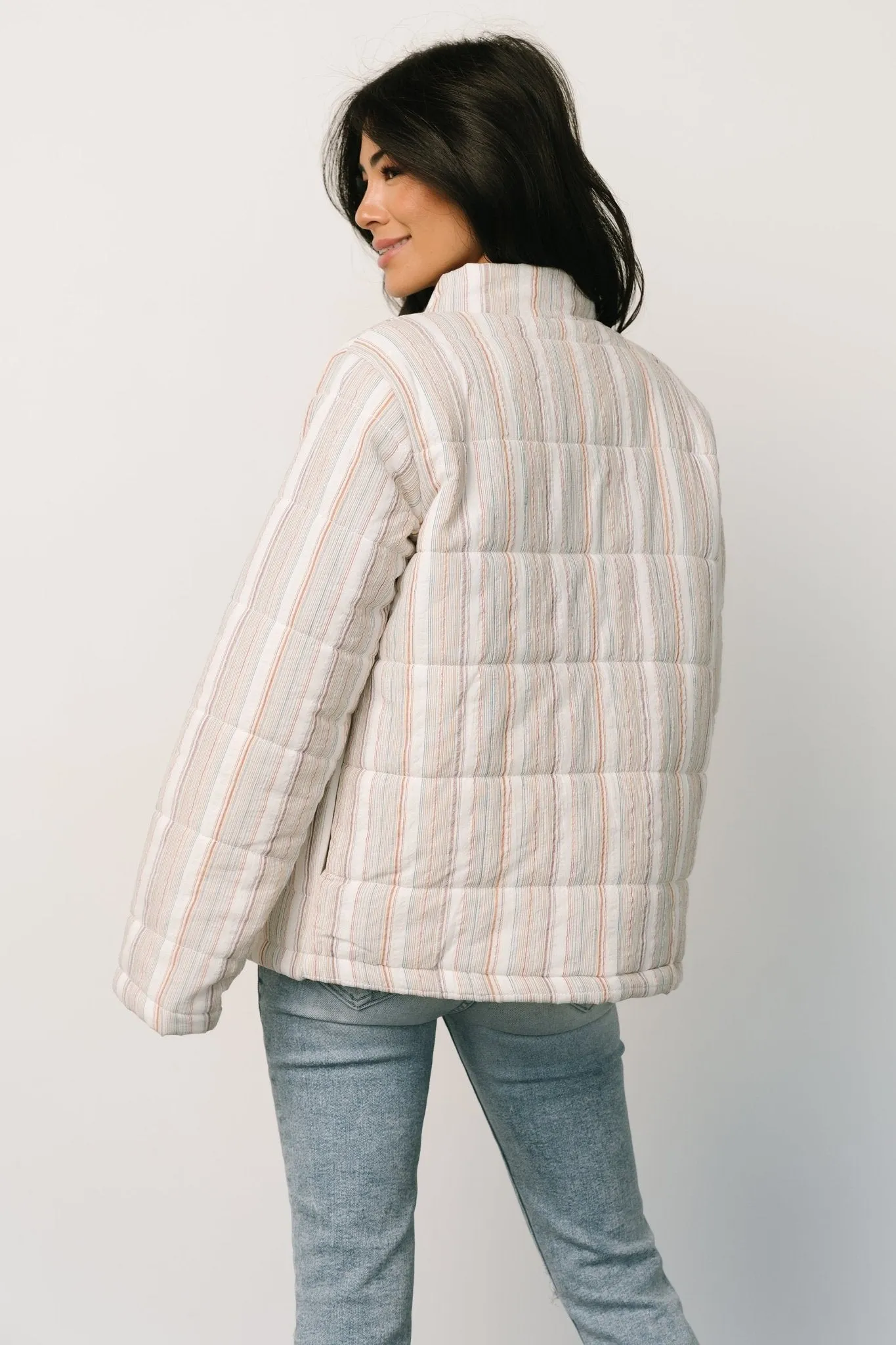 Carlton Quilted Jacket | Multi Stripe sold by Baltic Born product image thumbnail 3