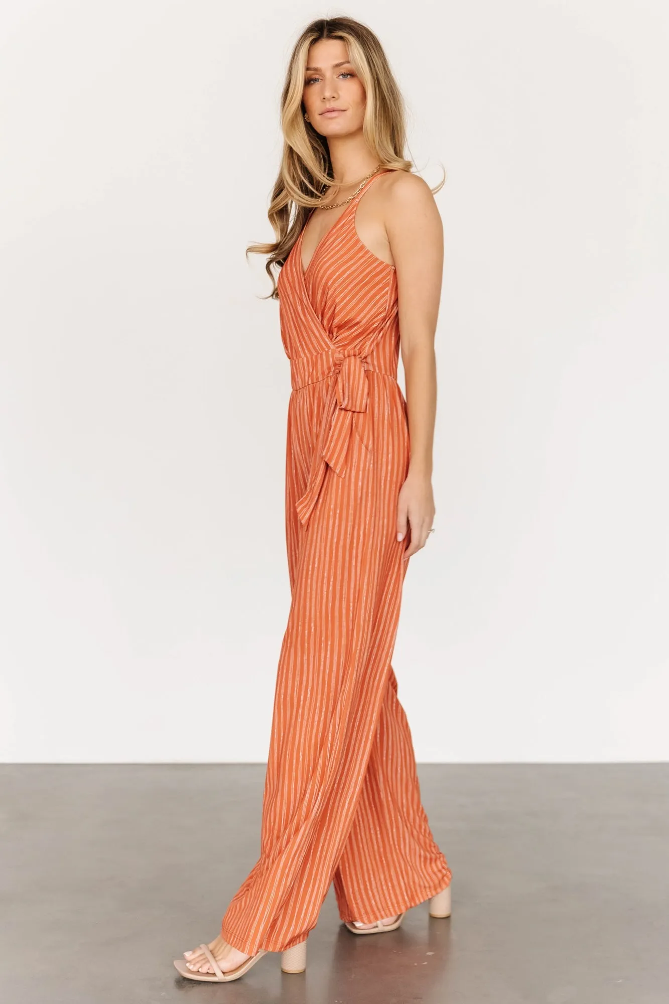 Zuri Tank Jumpsuit | Burnt Orange Stripe sold by Baltic Born product image thumbnail 3