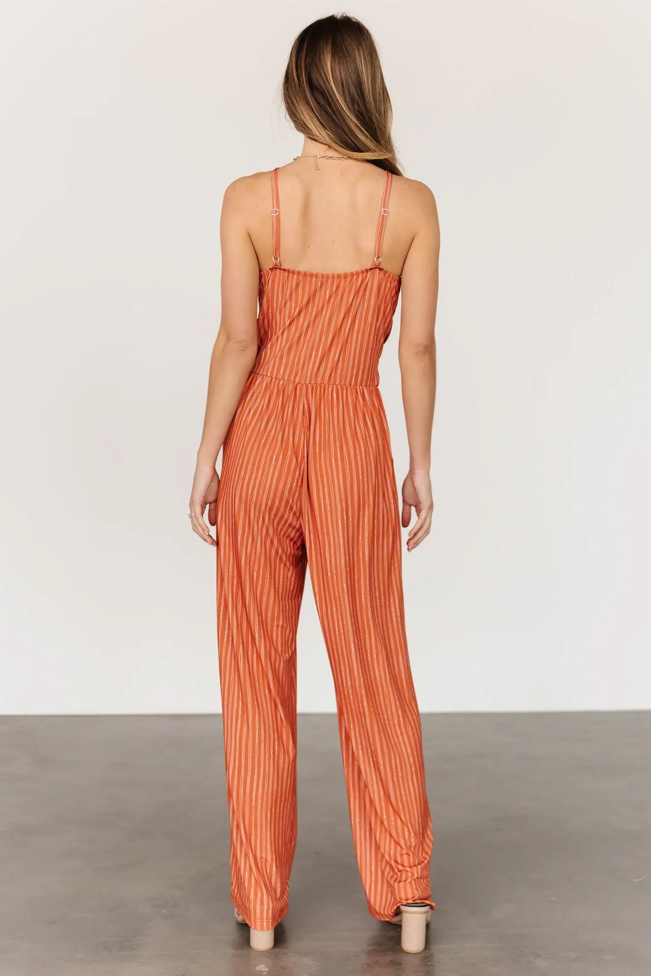 Zuri Tank Jumpsuit | Burnt Orange Stripe sold by Baltic Born product image thumbnail 4