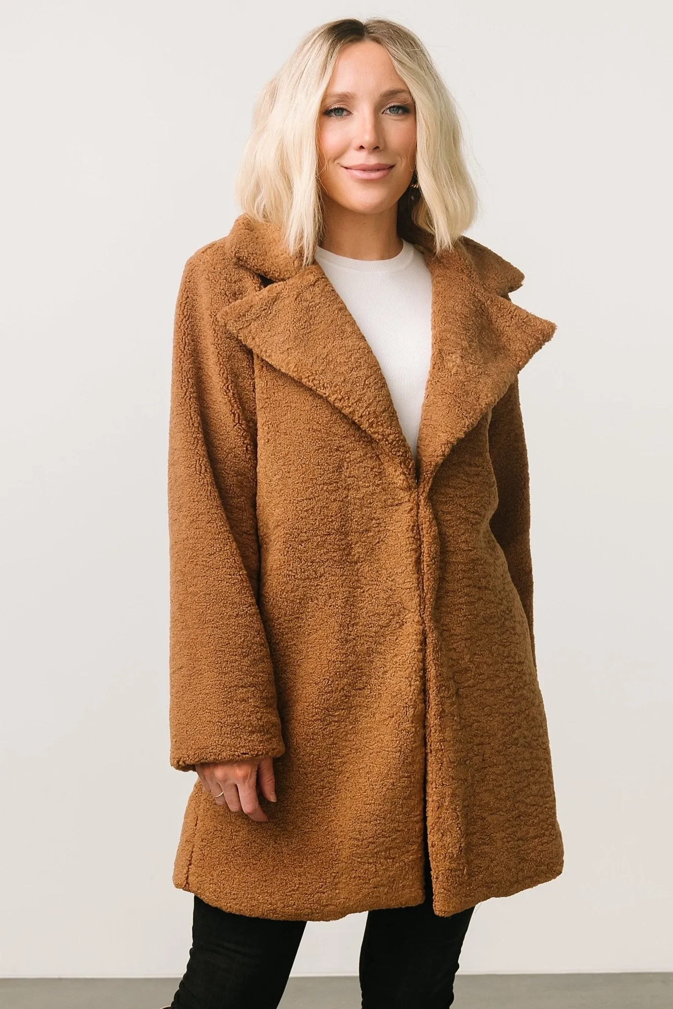 Damien Sherpa Coat | Dark Camel sold by Baltic Born product image thumbnail 2