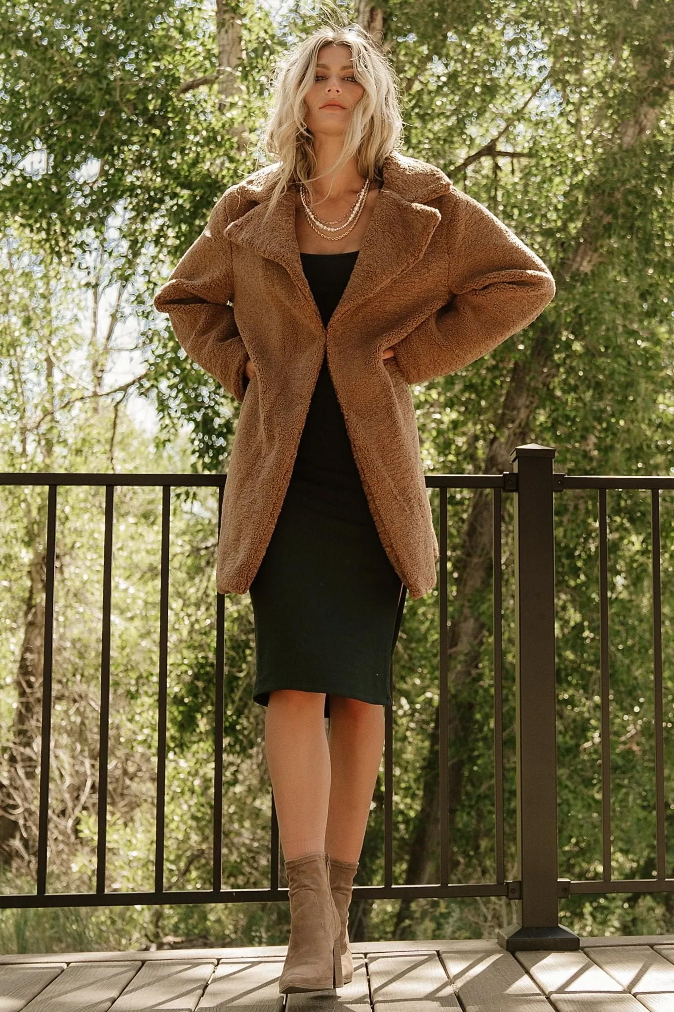 Damien Sherpa Coat | Dark Camel sold by Baltic Born product image thumbnail 4