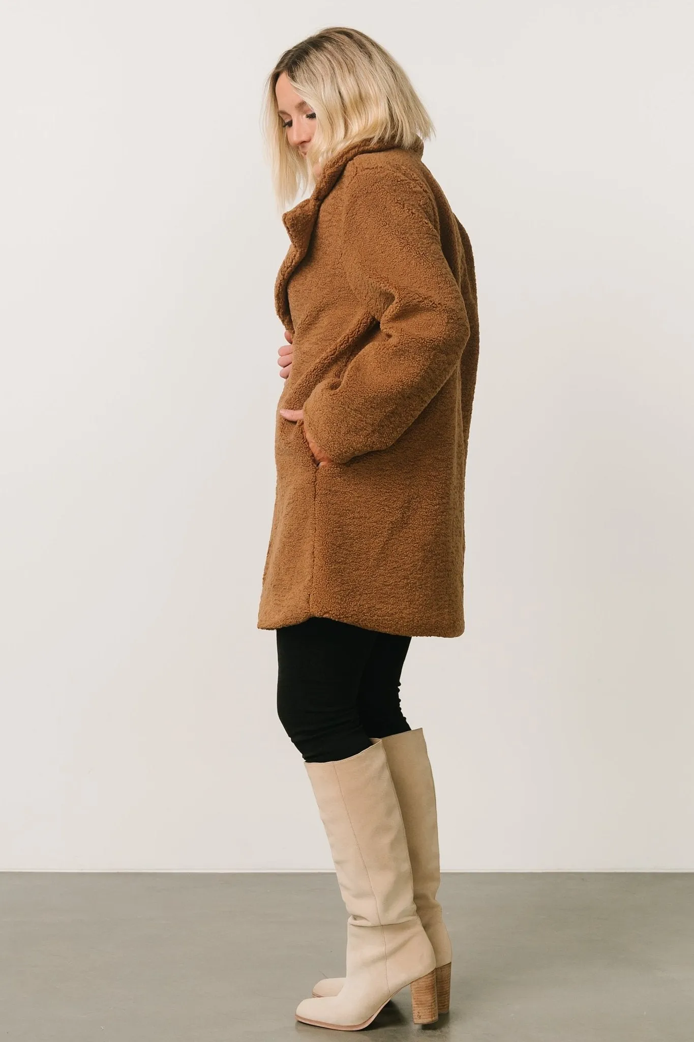 Damien Sherpa Coat | Dark Camel sold by Baltic Born product image thumbnail 5