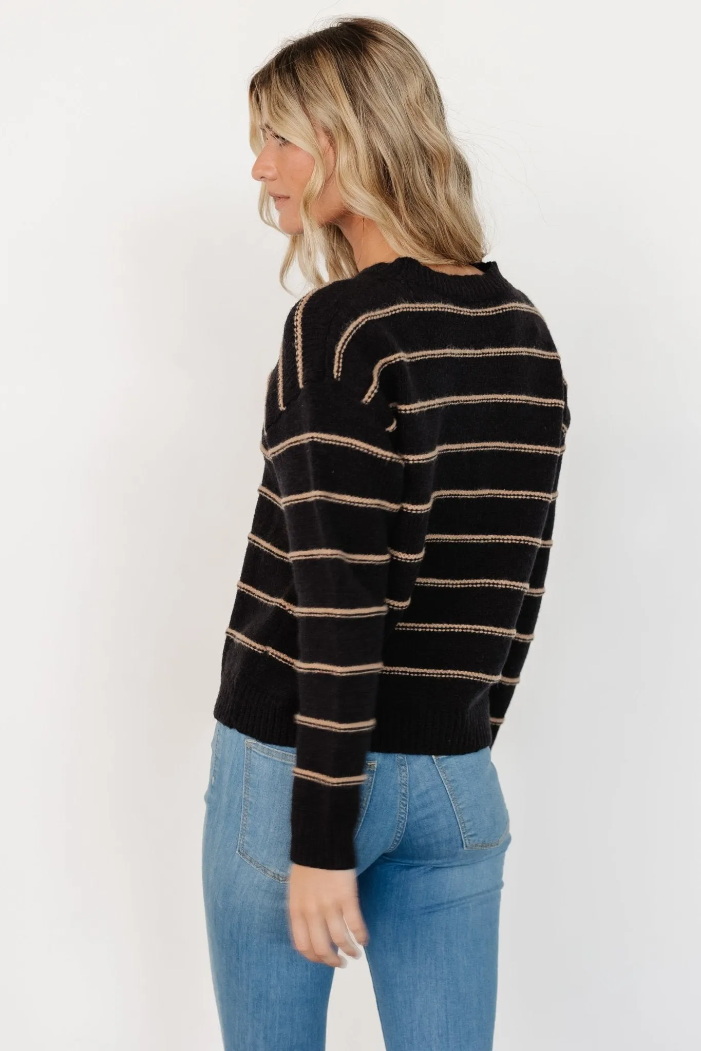 Alanis Stripe Sweater | Black + Camel sold by Baltic Born product image thumbnail 3
