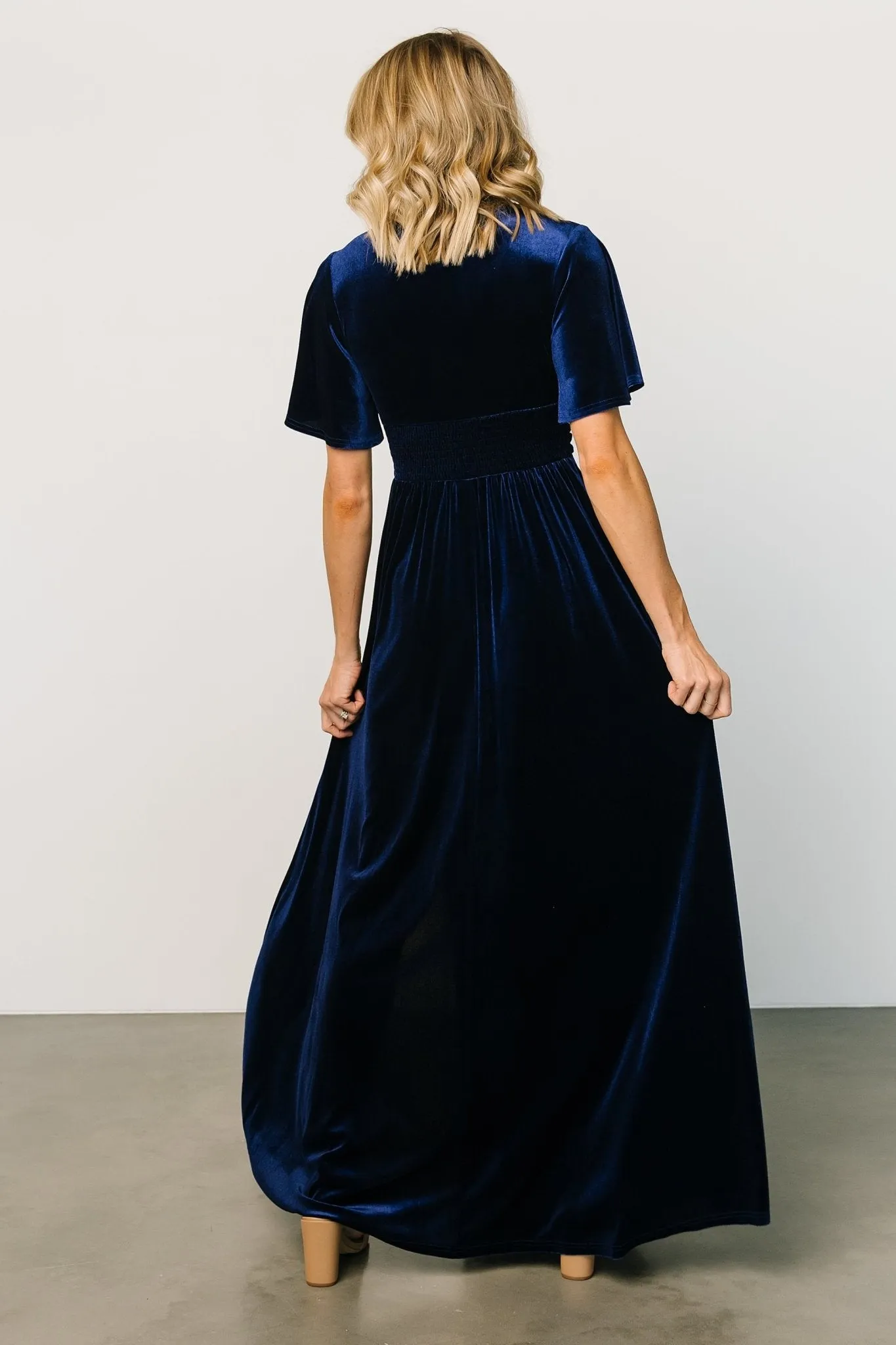 Berenice Velvet Maxi Dress | Navy sold by Baltic Born product image thumbnail 4