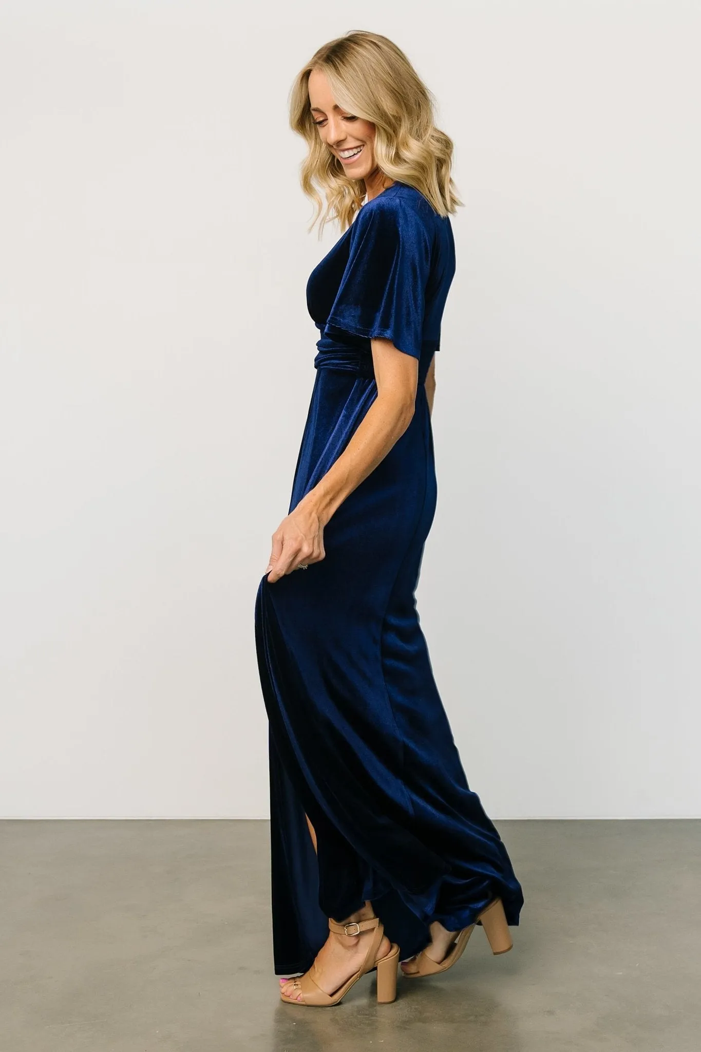 Berenice Velvet Maxi Dress | Navy sold by Baltic Born product image thumbnail 3