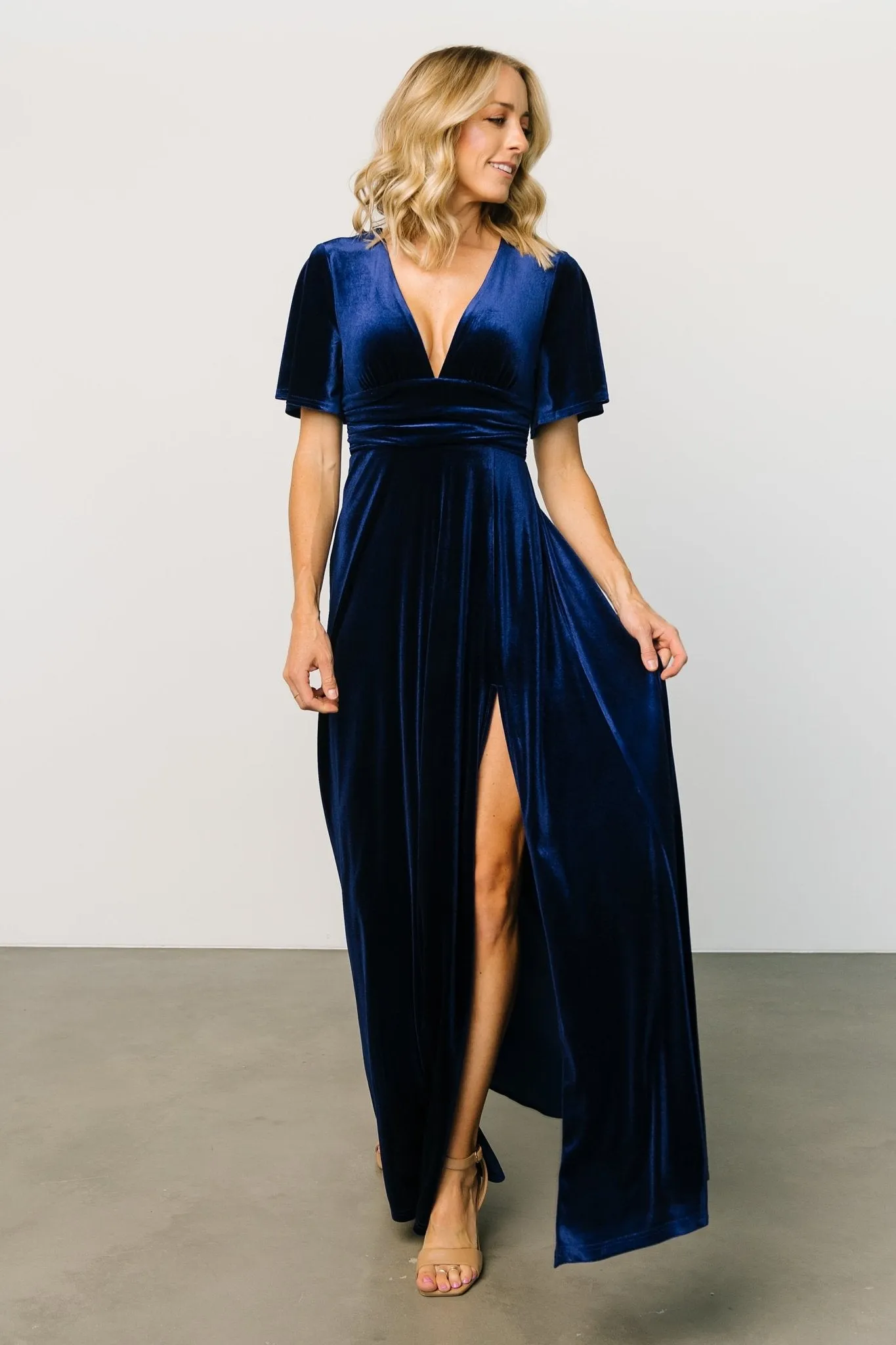 Berenice Velvet Maxi Dress | Navy sold by Baltic Born