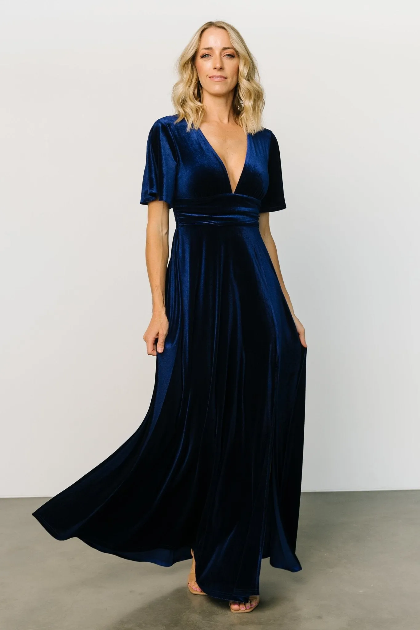 Berenice Velvet Maxi Dress | Navy sold by Baltic Born product image thumbnail 5