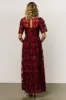 Aurora Embossed Maxi Dress | Wine sold by Baltic Born