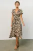 Poppy Satin Midi Dress | Animal Print sold by Baltic Born