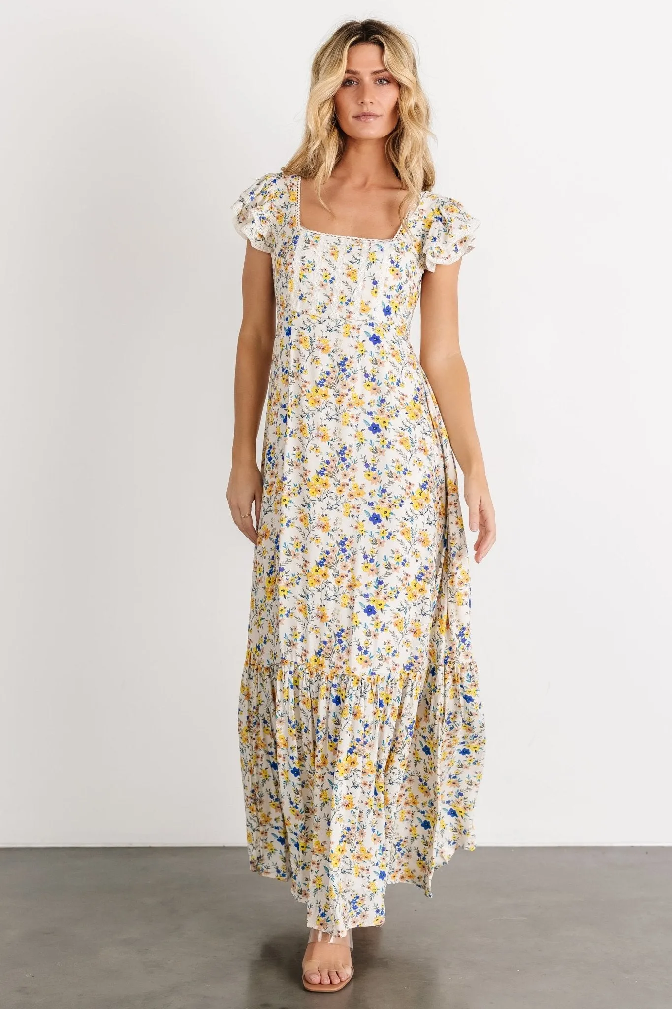 Montauk Back Tie Maxi Dress | Cream Floral sold by Baltic Born product image thumbnail 4