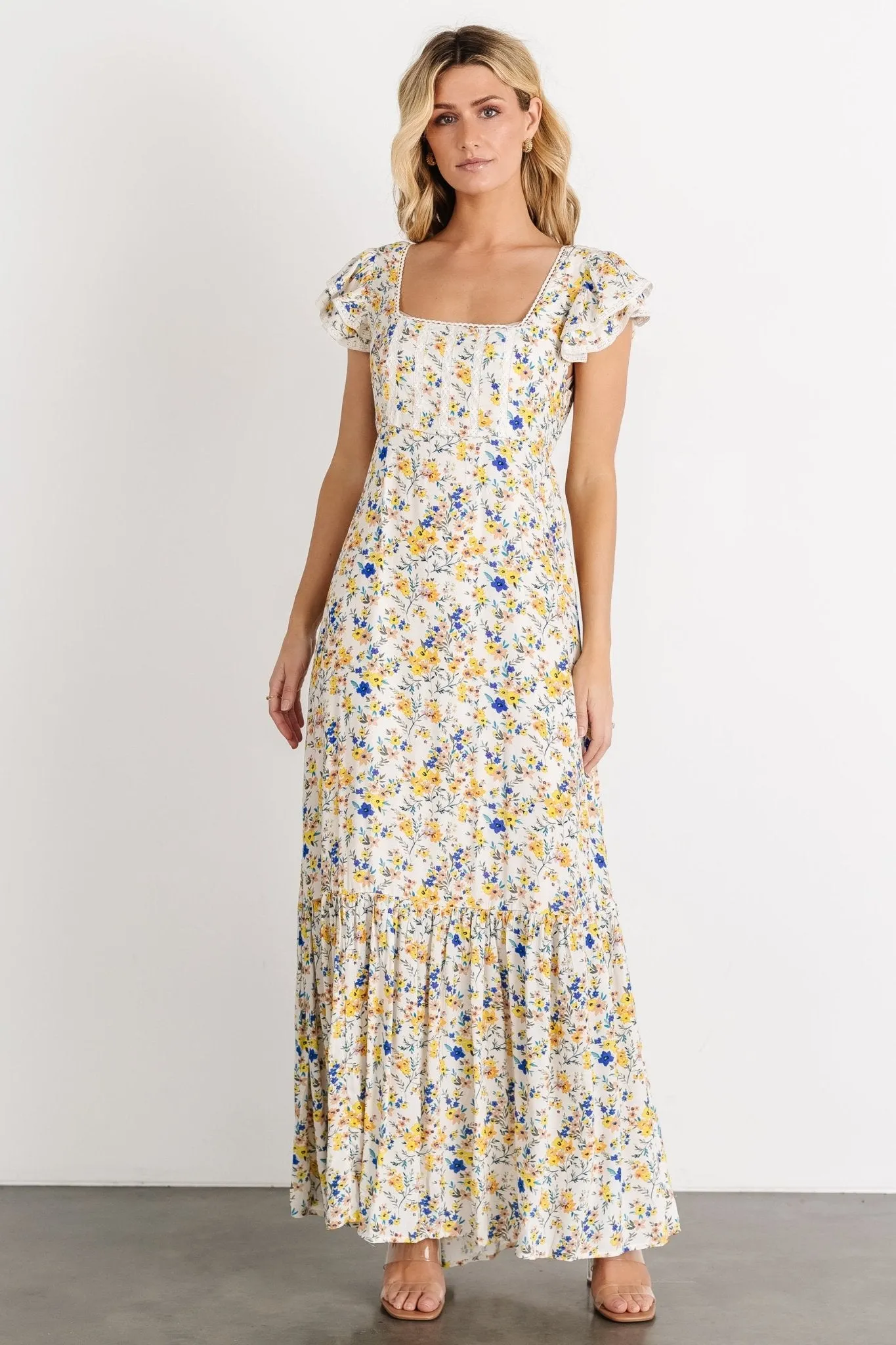 Montauk Back Tie Maxi Dress | Cream Floral sold by Baltic Born