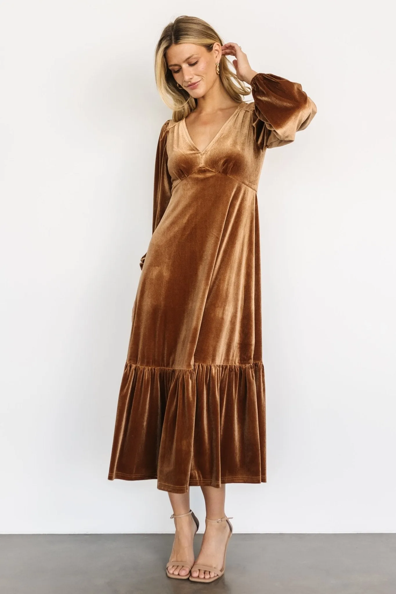 Erika Velvet Maxi Dress | Caramel sold by Baltic Born product image thumbnail 5