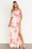 Daphne Off Shoulder Maxi Dress | Blush Floral sold by Baltic Born
