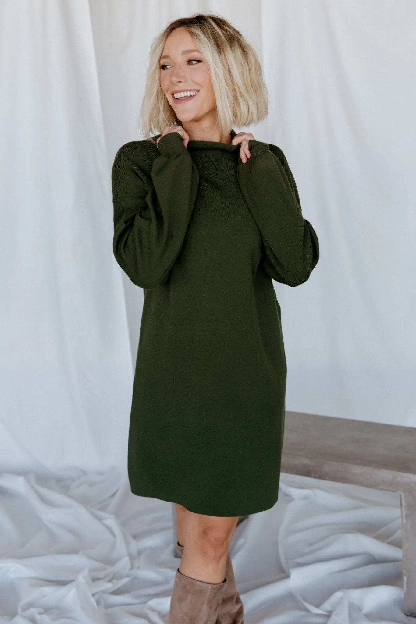 Jennings Sweater Dress | Deep Olive sold by Baltic Born product image thumbnail 3