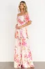 Daphne Off Shoulder Maxi Dress | Blush Floral sold by Baltic Born