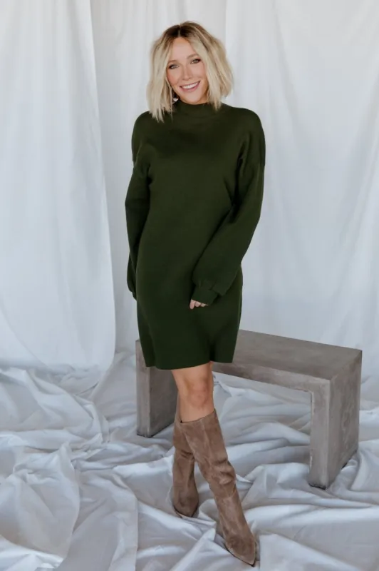 Jennings Sweater Dress | Deep Olive sold by Baltic Born
