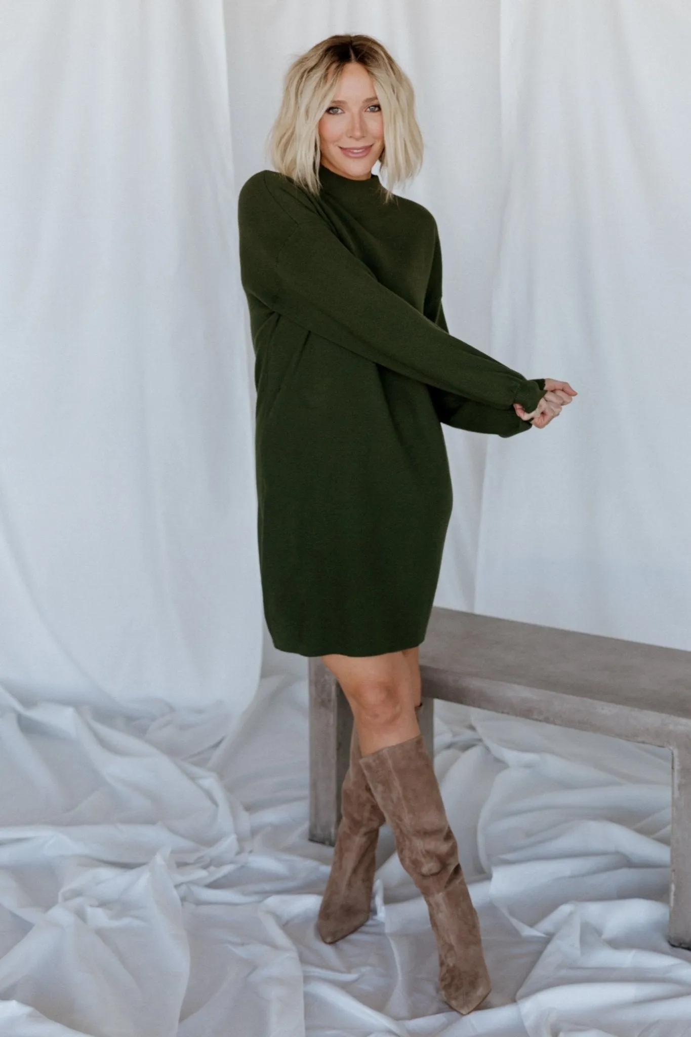 Jennings Sweater Dress | Deep Olive sold by Baltic Born product image thumbnail 5