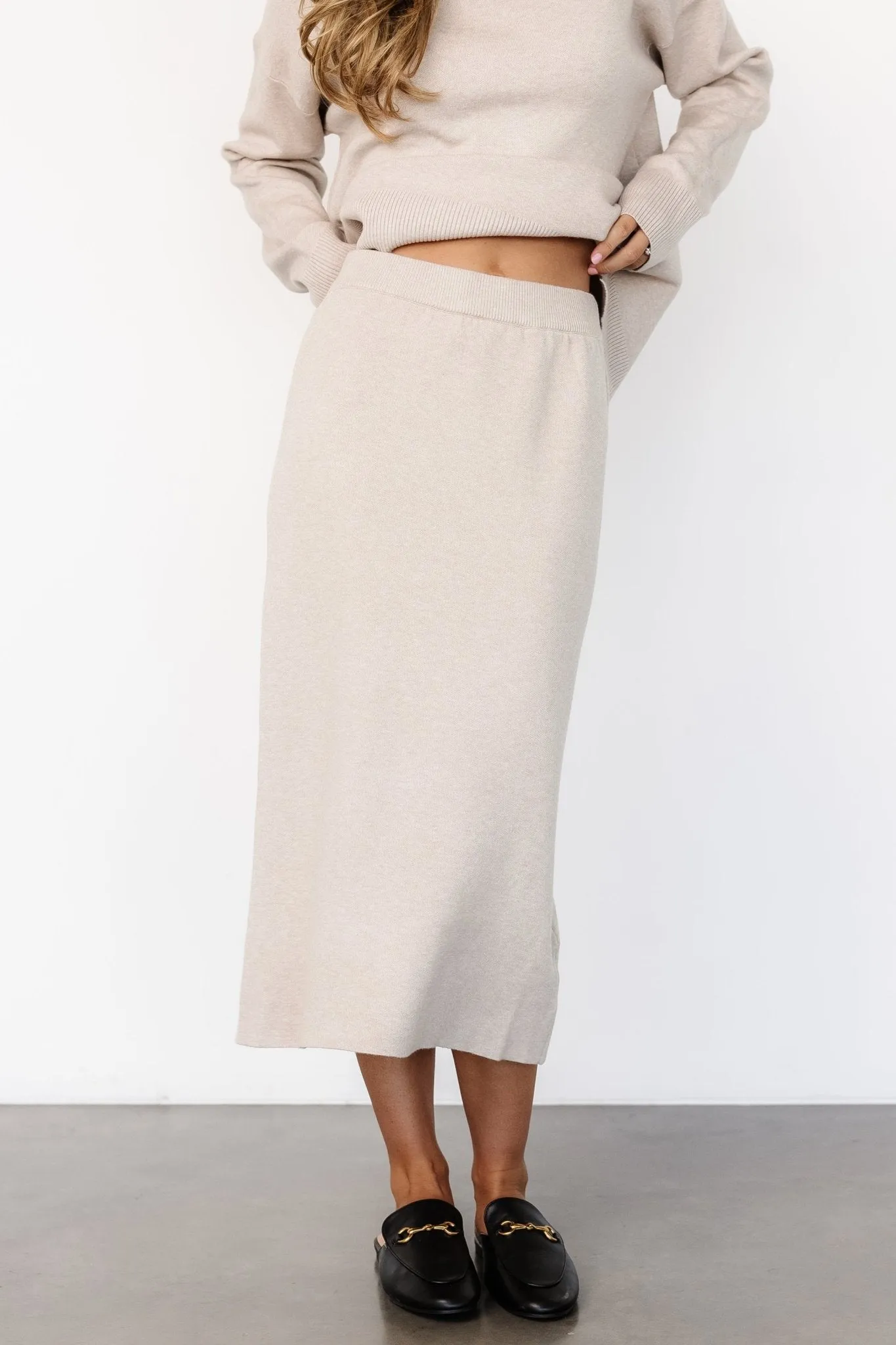 Ali Knit Skirt | Taupe sold by Baltic Born