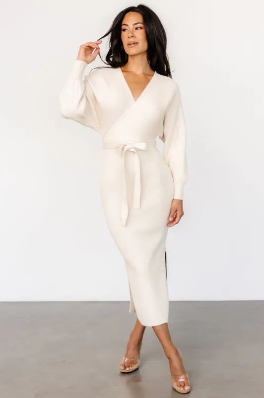 Sammi Faux Wrap Dress | Cream sold by Baltic Born