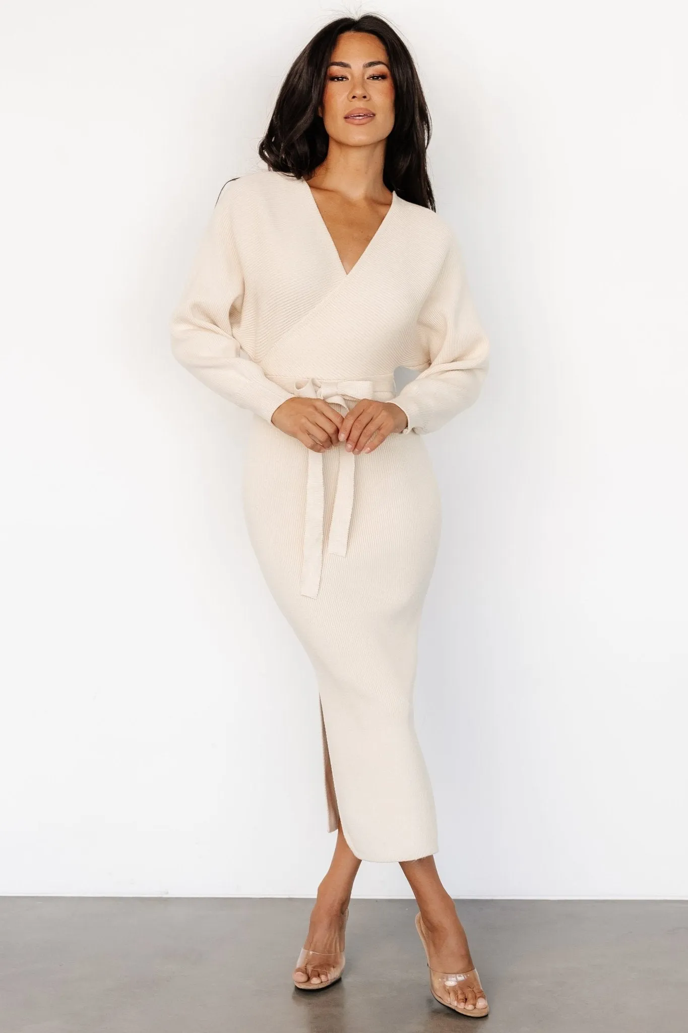 Sammi Faux Wrap Dress | Cream sold by Baltic Born product image thumbnail 5