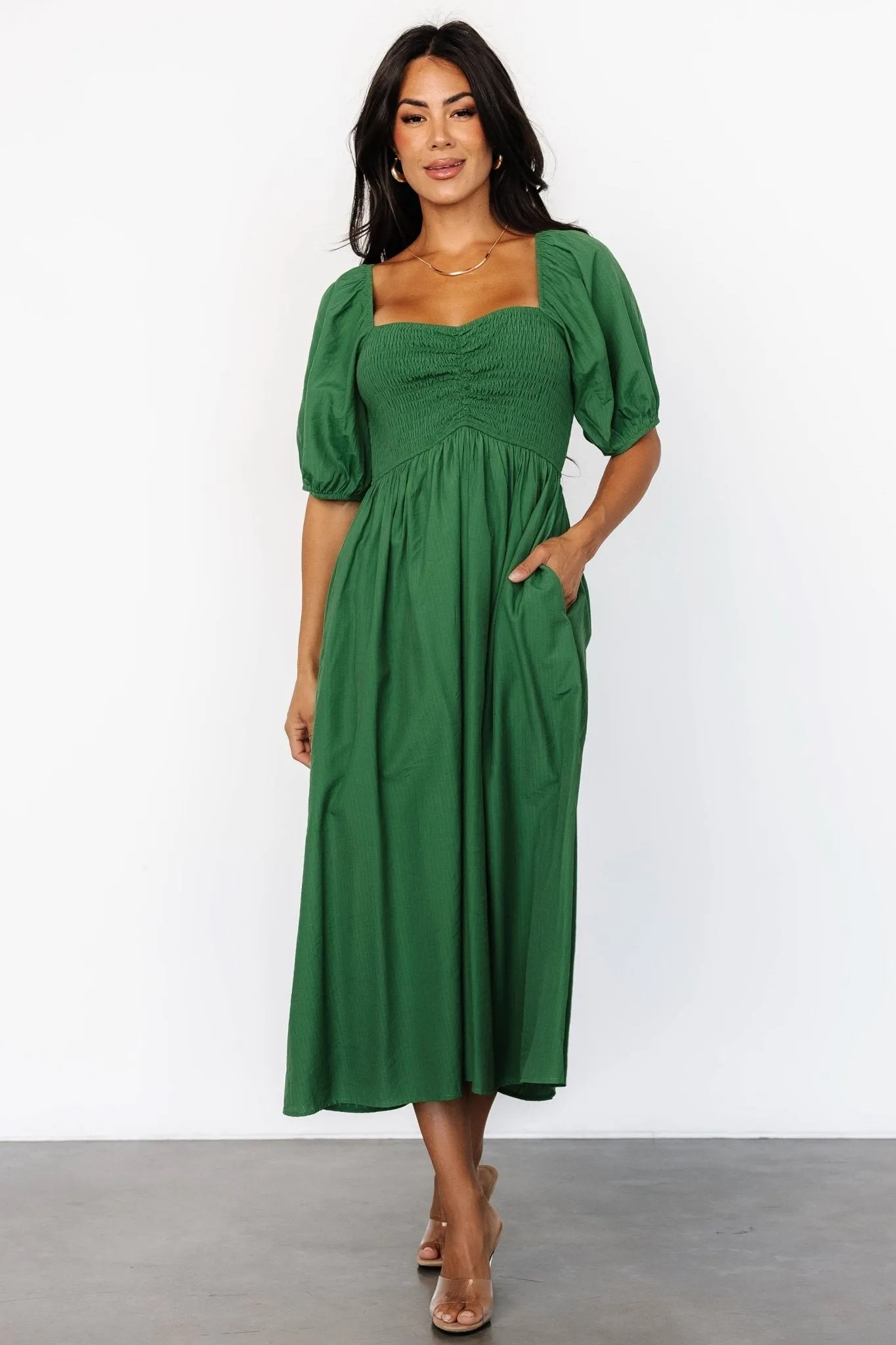 Stefania Midi Dress | Green sold by Baltic Born