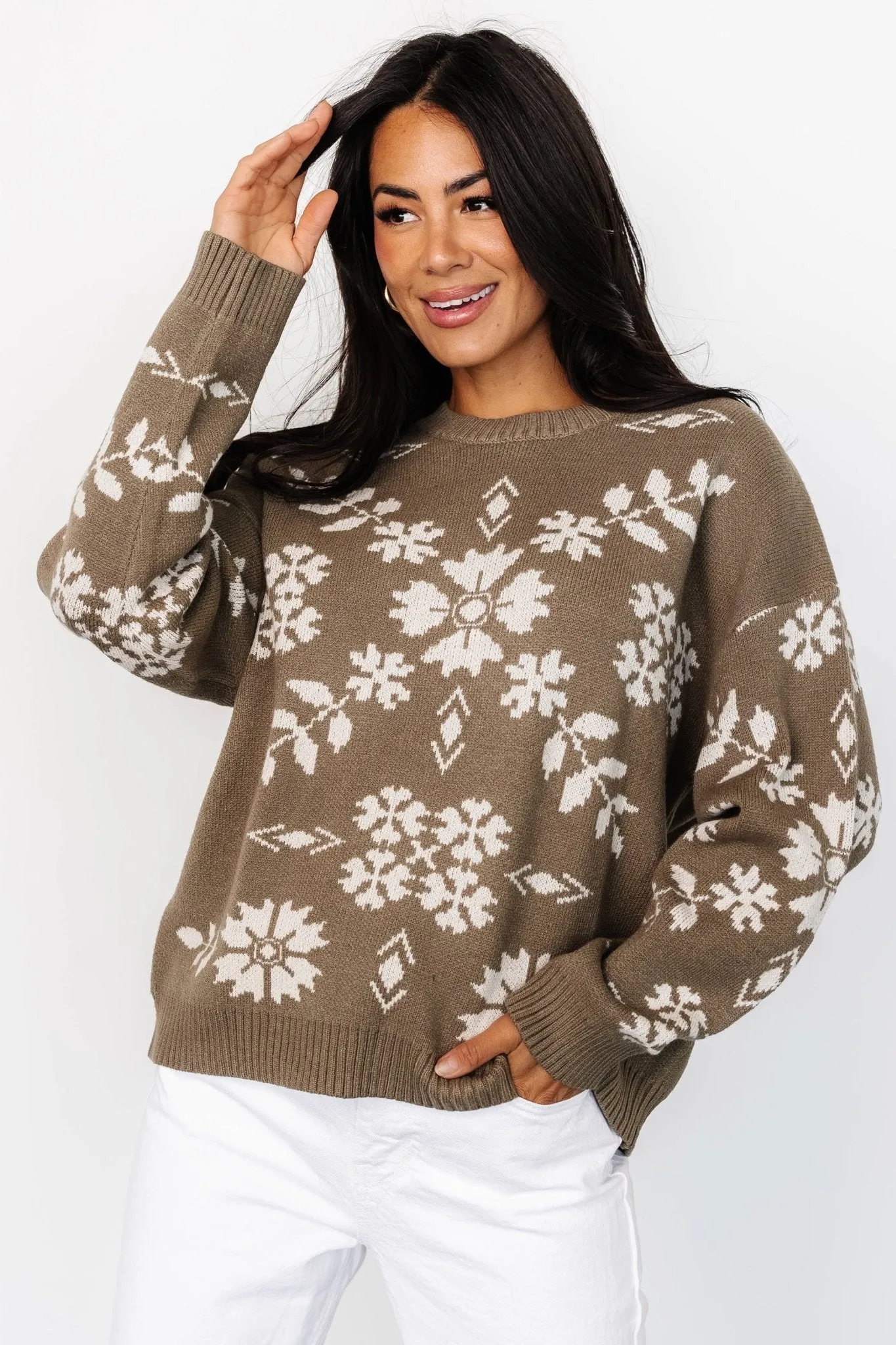 Elsa Sweater | Olive + Off White sold by Baltic Born product image thumbnail 5