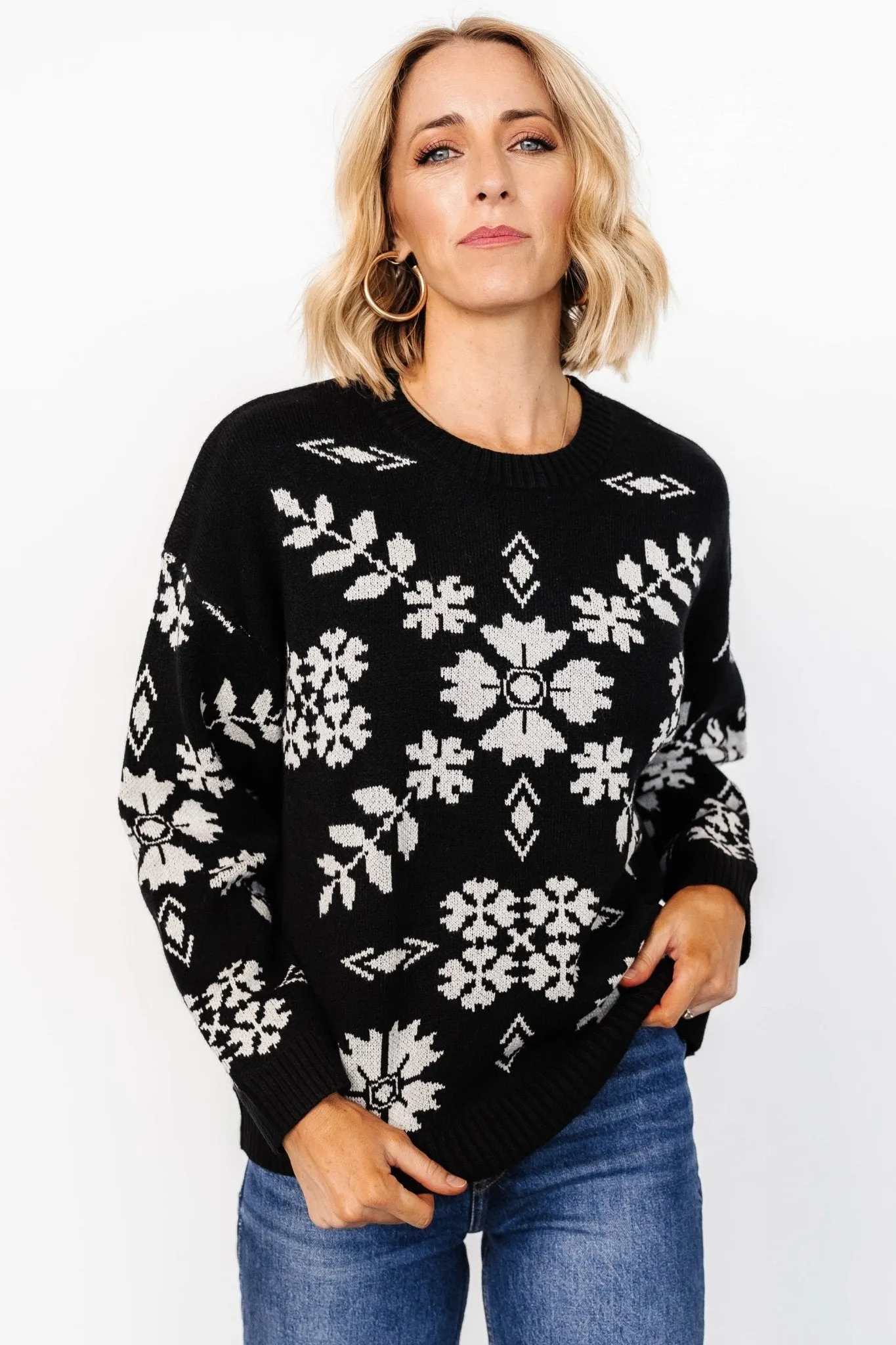 Elsa Sweater | Black + Off White sold by Baltic Born product image thumbnail 5