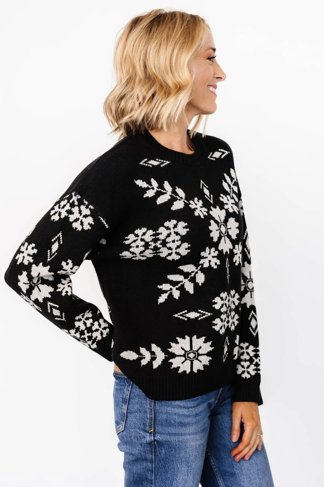 Elsa Sweater | Black + Off White sold by Baltic Born product image thumbnail 2