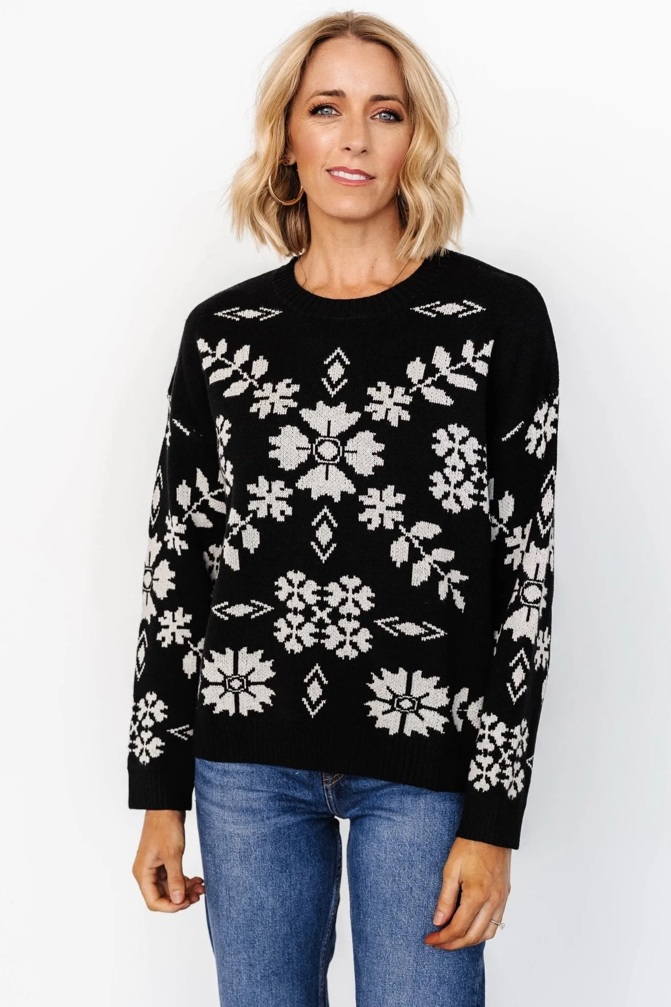 Elsa Sweater | Black + Off White sold by Baltic Born product image thumbnail 3