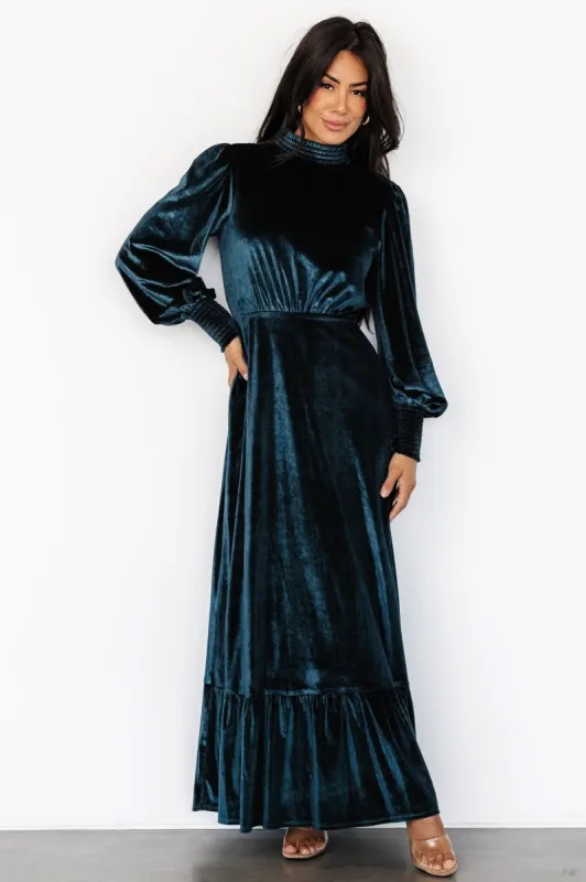 Elodie Velvet Maxi Dress | Jade sold by Baltic Born