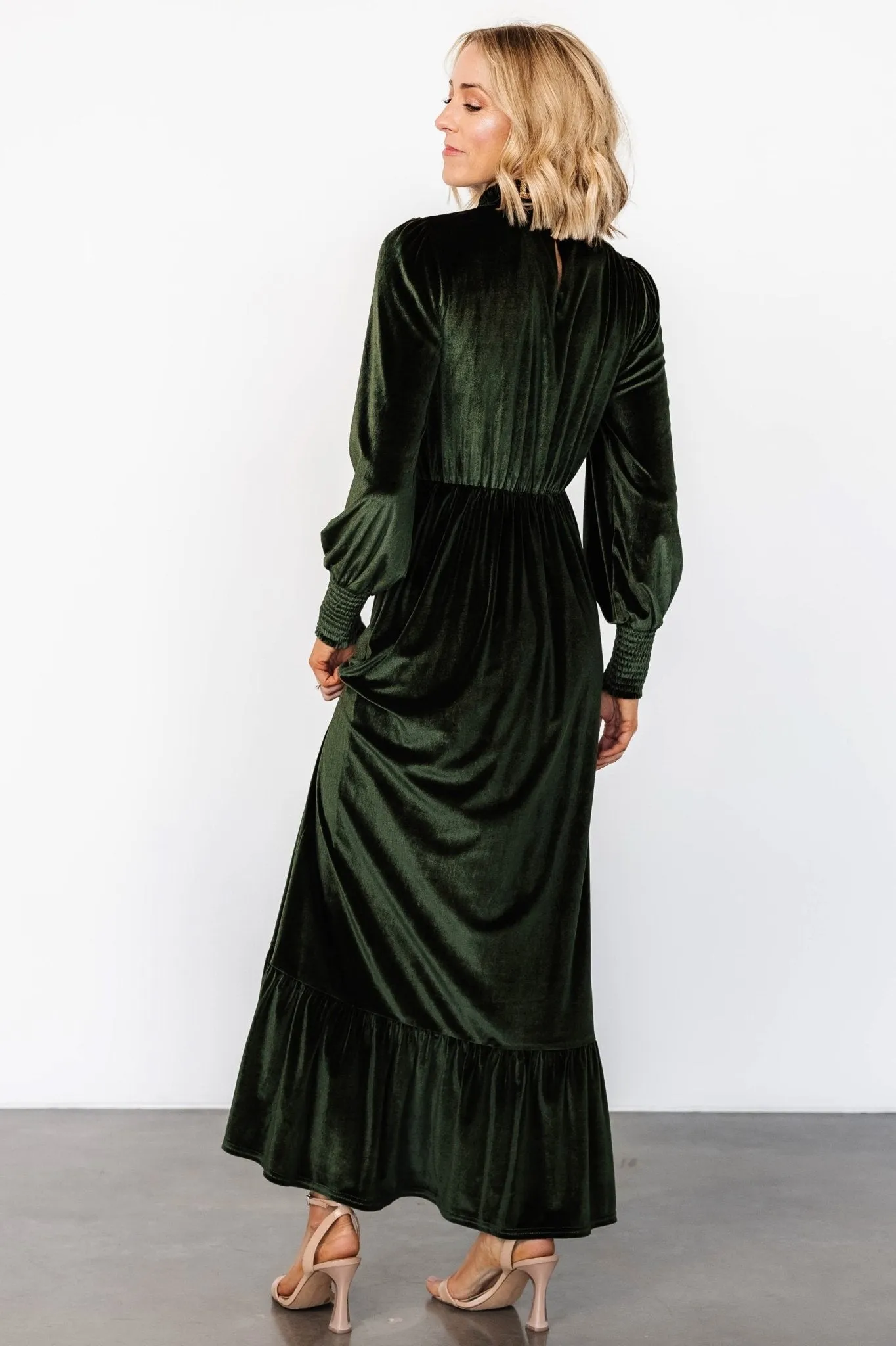 Elodie Velvet Maxi Dress | Deep Olive sold by Baltic Born product image thumbnail 4