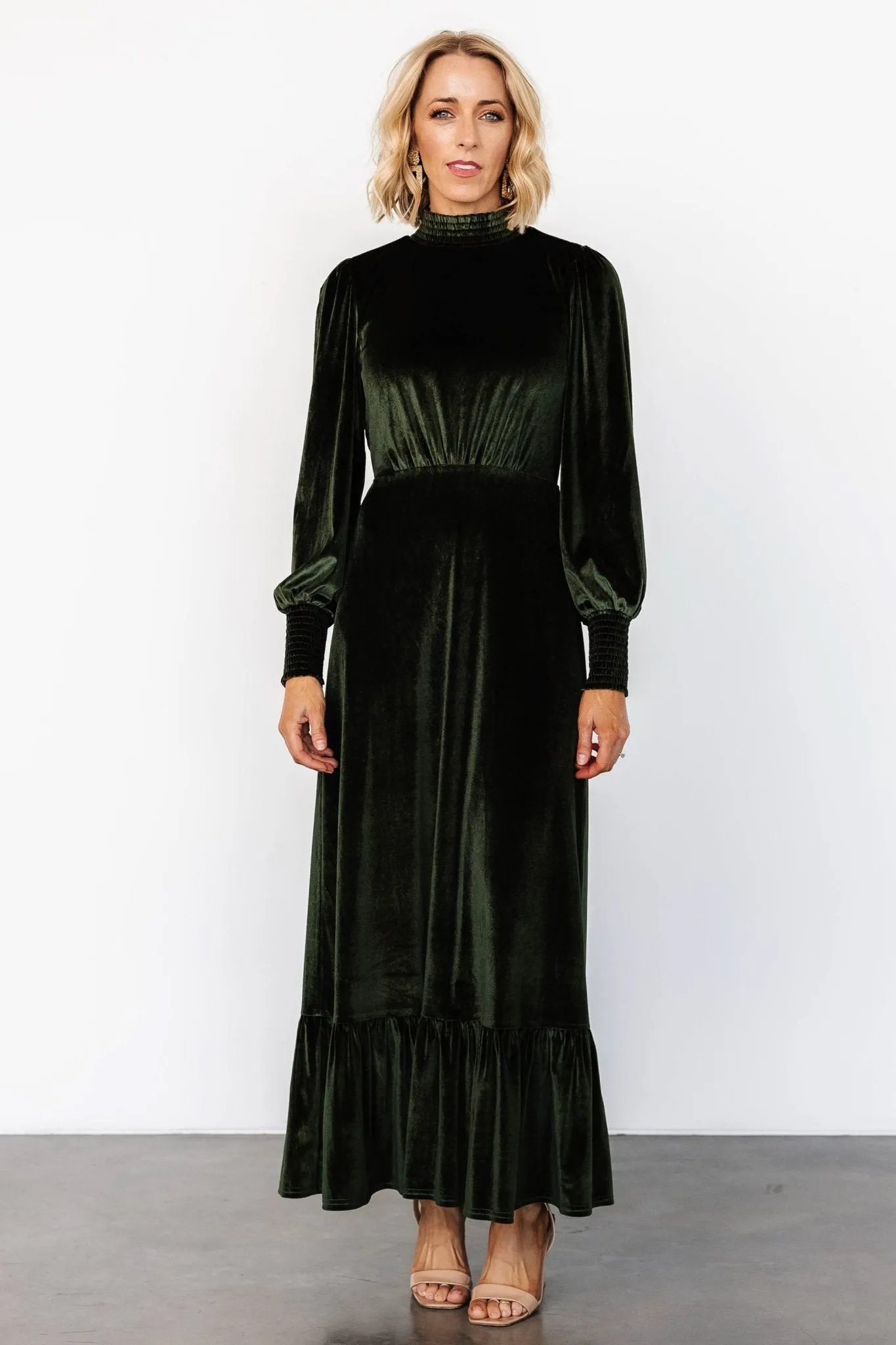 Elodie Velvet Maxi Dress | Deep Olive sold by Baltic Born product image thumbnail 5