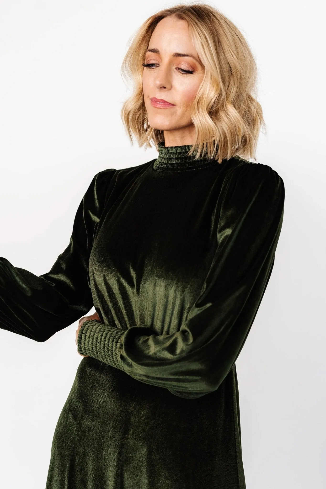 Elodie Velvet Maxi Dress | Deep Olive sold by Baltic Born product image thumbnail 2