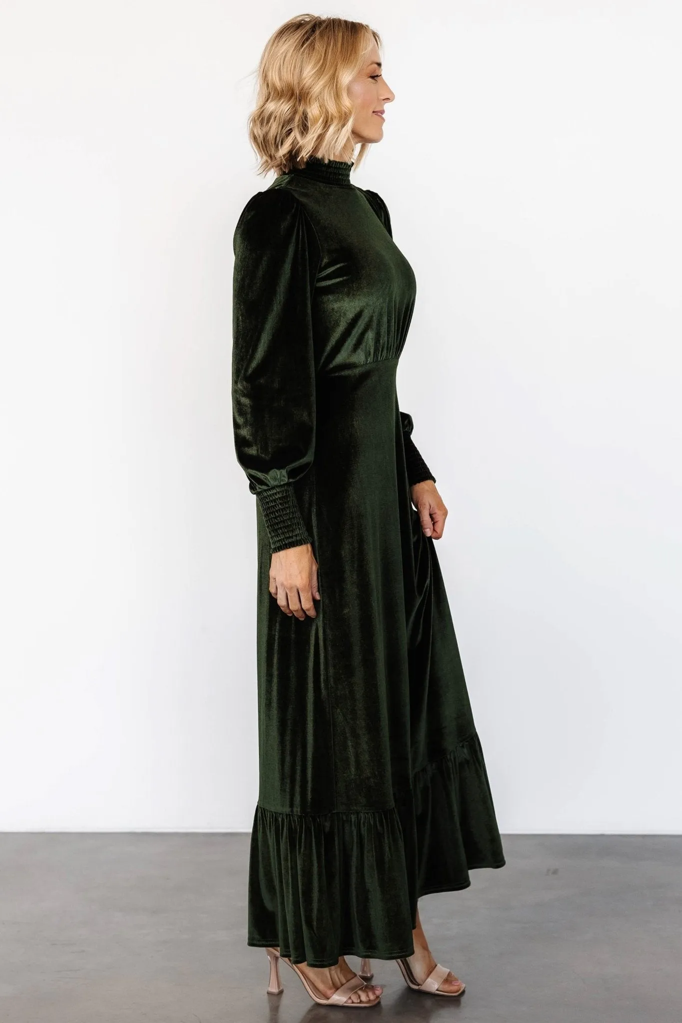 Elodie Velvet Maxi Dress | Deep Olive sold by Baltic Born product image thumbnail 3
