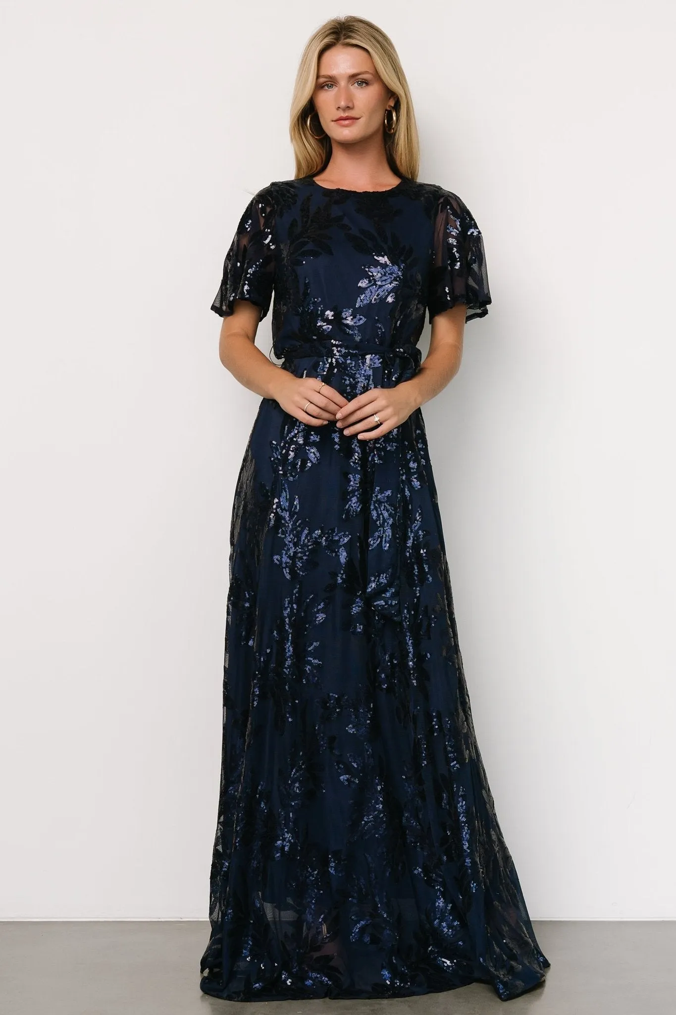 Muse Sequin Maxi Dress | Navy sold by Baltic Born product image thumbnail 5