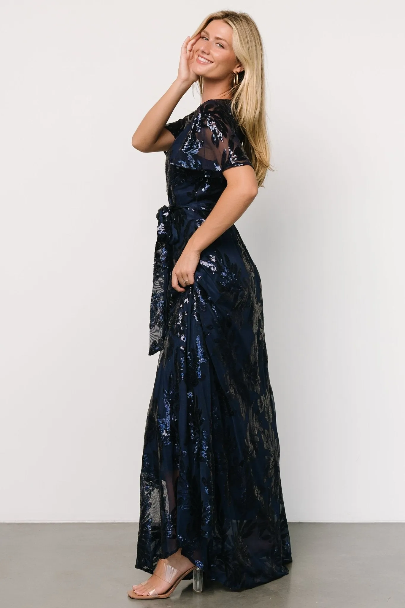 Muse Sequin Maxi Dress | Navy sold by Baltic Born product image thumbnail 3